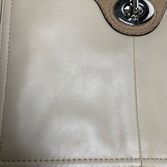 Coach Penelope F16533 Crossbody Bag - Ivory Leather/Tan Snakeskin Embossed Trim - Picture 12 of 13